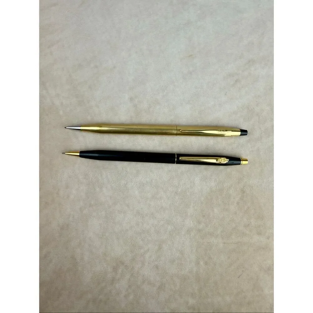 Vintage Cross 12KT Gold Pencil + Cross Chevy Pencil Set with Box READ